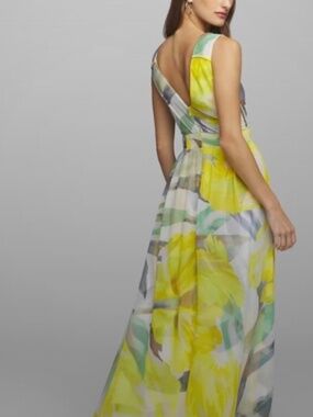 White House Black Market Floral V-Neck Maxi Dress